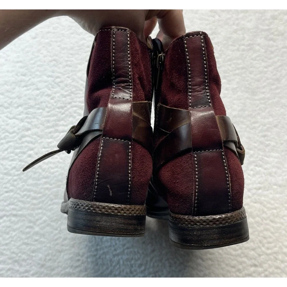 Pikolinos Boots Womens US9.5 EU40 Garnet Ordino Ankle Boho Lagenlook Equestrian